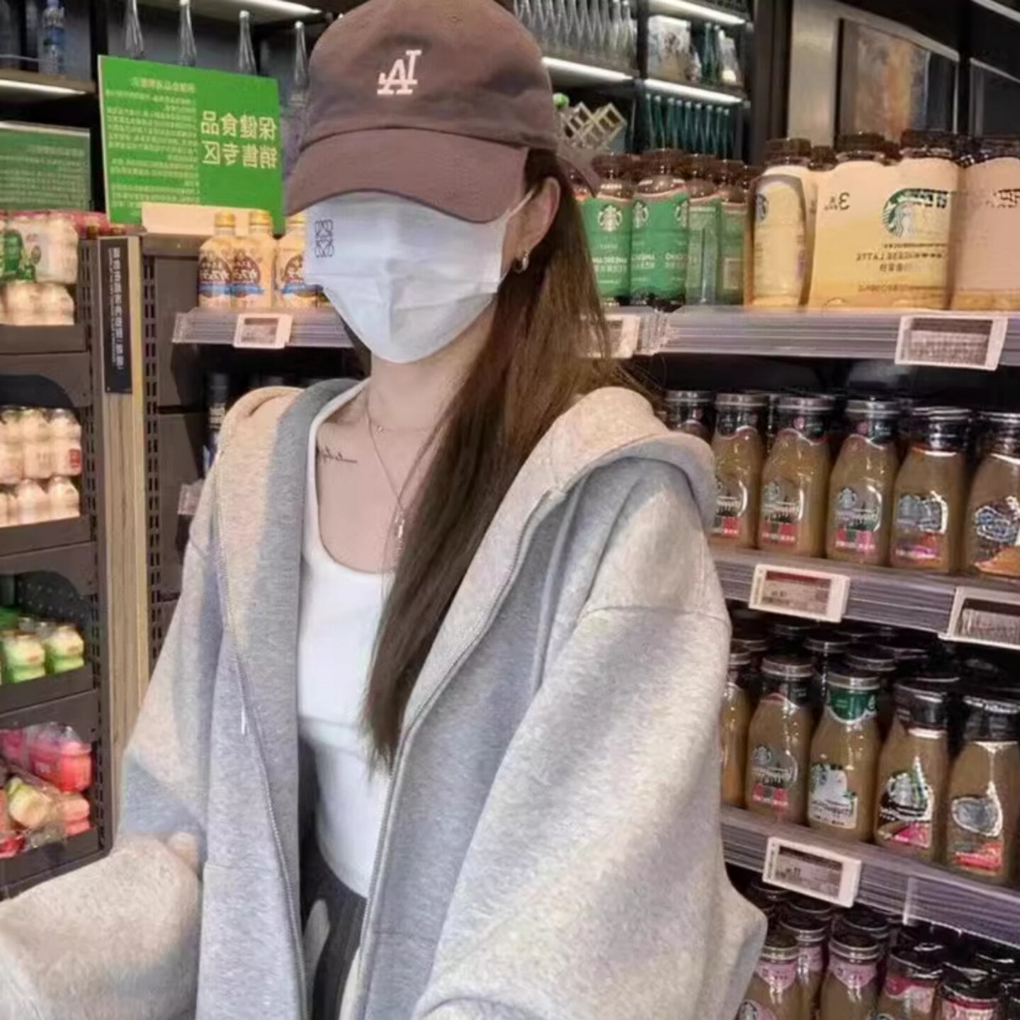 秋冬加绒连帽拉链卫衣外套少女