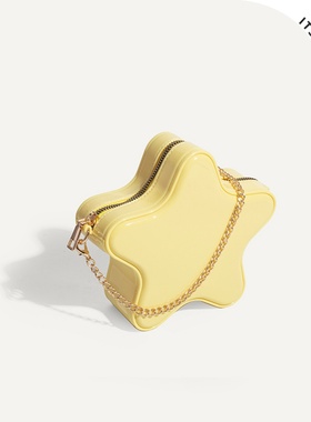 ITSOUMEI黄色五角星果冻包迷你小包包女小清新星星链条包口红包