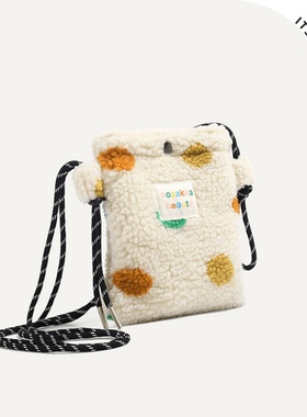 ITSOUME彩色波点手机包2025新款秋冬季可爱小包包女羊羔毛斜挎包