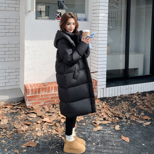 羽绒服女过膝中长款2026冬季新款连帽90白鸭绒加厚外套