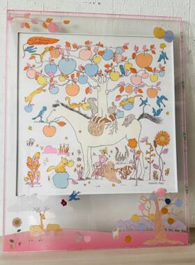 丝巾裱框透明亚克力装饰画 立体悬浮装裱 玄关卧室高级感定制挂画