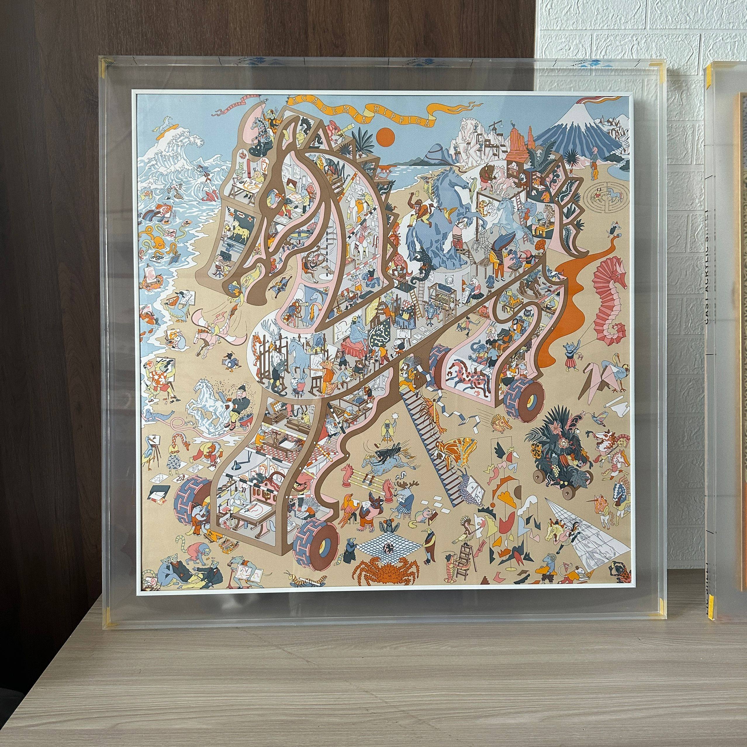 亚克力丝巾裱框90丝巾挂墙摆diy