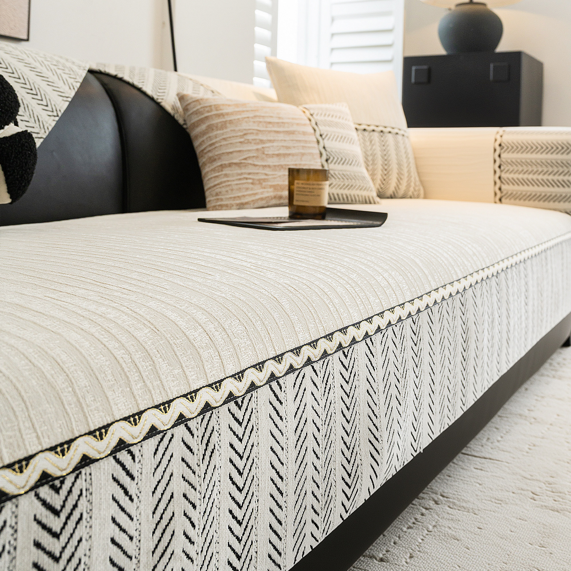 【固定防滑】一片式直排沙发坐垫子防猫抓沙发垫四季通用2025新款,居家布艺,沙发垫,淘宝优惠券,粉丝福利购,淘宝优惠卷