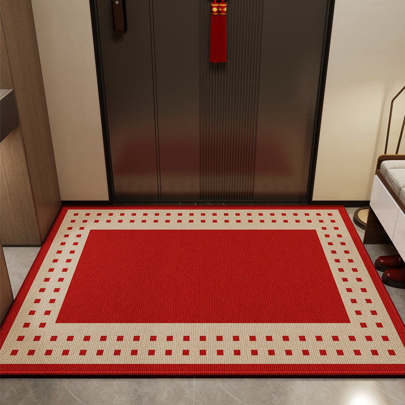 红色地垫入户门高级感进门耐脏防滑门垫家用进门脚垫新年进门地毯,居家布艺,入户地垫,淘宝优惠券,粉丝福利购,淘宝优惠卷