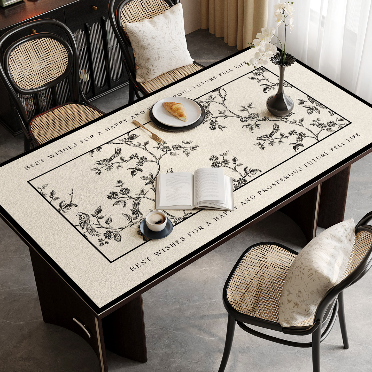 防污硅2025新款轻奢高级感法式餐桌垫桌布防水防油免洗防烫茶几垫,居家布艺,桌布,淘宝优惠券,粉丝福利购,淘宝优惠卷