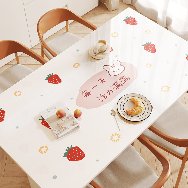 新款立体感印花餐桌垫PVC软玻璃桌垫免洗防水防油水晶板茶几桌布,居家布艺,桌布,淘宝优惠券,粉丝福利购,淘宝优惠卷