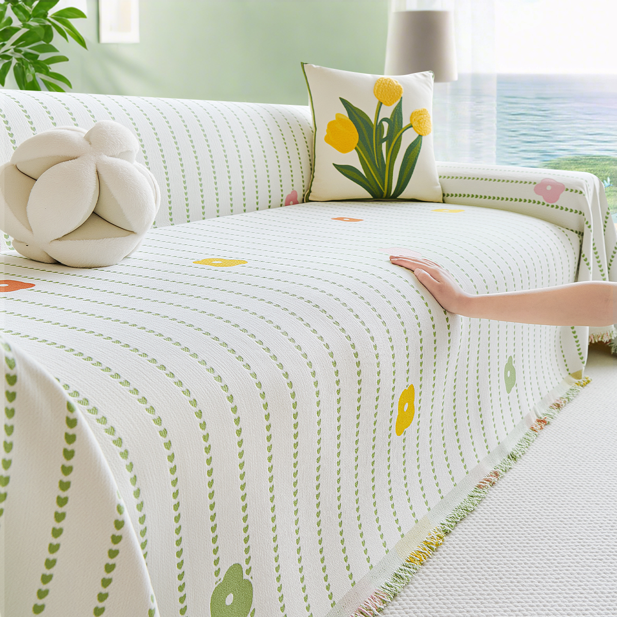 沙发盖布四季通用高级感一整张全盖沙发巾2025新款防尘雪尼尔盖巾