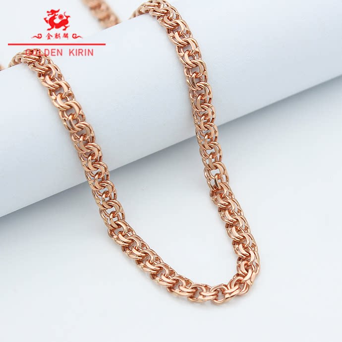 俄罗斯585紫金项链潮生日礼物老公老婆情人节礼物玫瑰金纯14k金