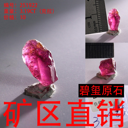天然碧玺原石矿标摆件原矿 -251922
