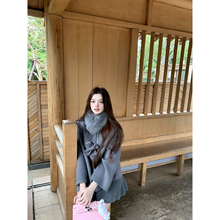 Lily Rosemary/心软氛围 羊毛手工蝴蝶斗篷双面尼冬季女毛呢外套