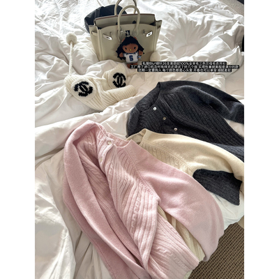 Lily Rosemary/娇气羊毛 Blu* 私服美丽奴全羊毛三色贝母针织毛衣