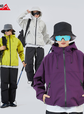 犸凯奴情侣连帽单冲防风防水外套男女夹克