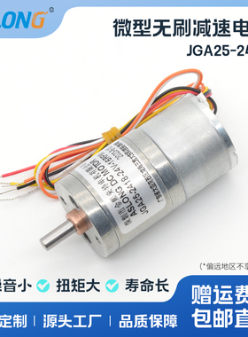 ASLONG JGA25-2418微型直流马达 卷发器无刷减速电机12V24V小马达