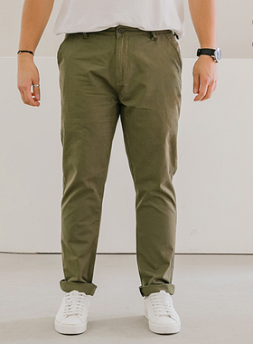 韦恩泽维尔春加肥加大商务百搭休闲宽松大码刺绣直筒裤长裤男1740