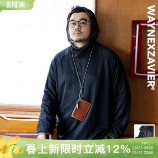 镂空叠穿连帽卫衣9300 秋冬插肩袖 韦恩泽维尔加肥加大宽松大码 男装