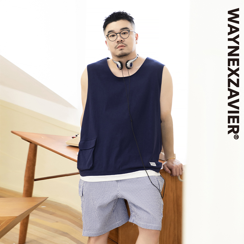 韋恩澤維爾寬松夏季撞色拼接背心