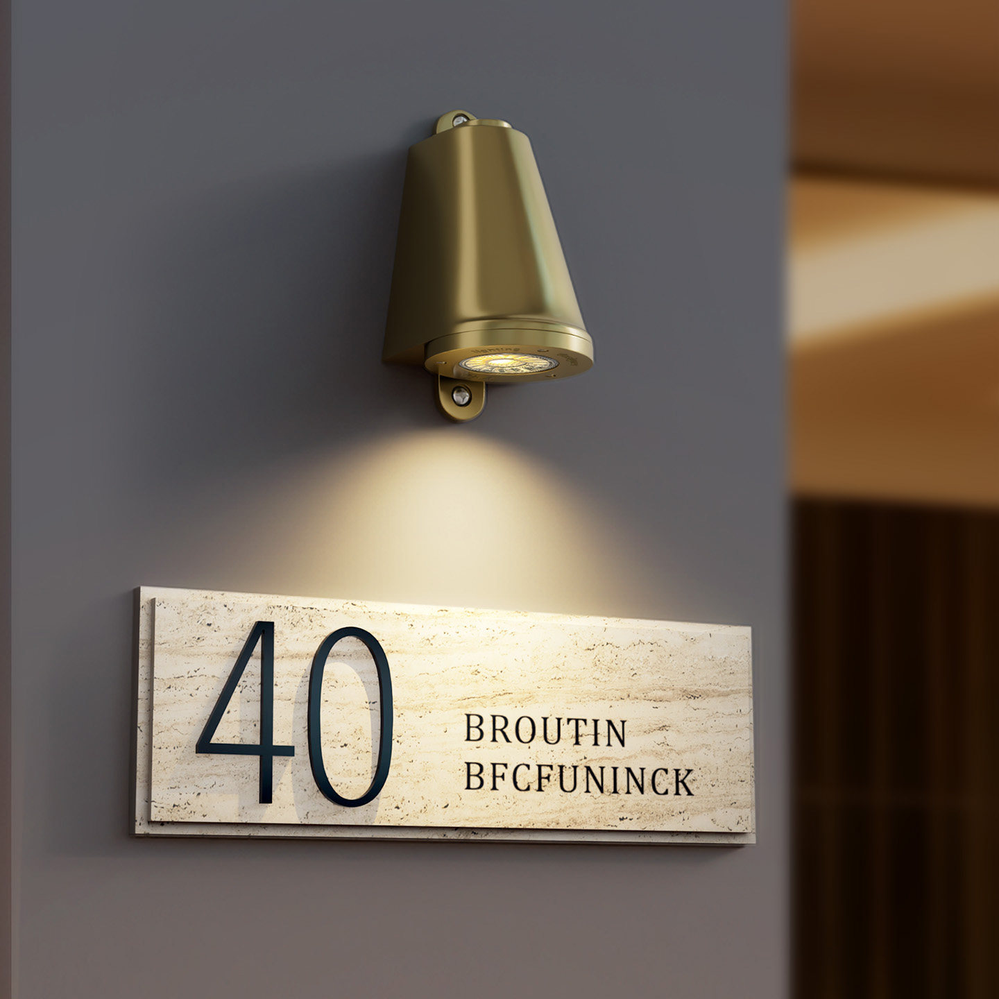 天然大理石发光门牌足浴养生会所门口装饰灯牌民宿茶楼酒馆号码牌