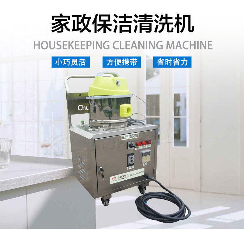 闯王6kw新款手推式蒸汽清洗机家政保洁厨房油污商用清洗设备