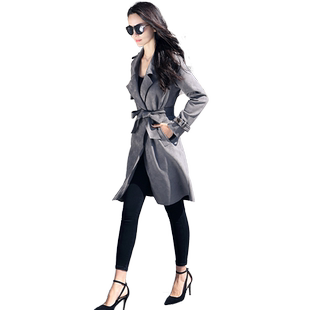 风衣女中长款韩版春季2020新款鹿皮绒春秋装女士外套小个子时尚