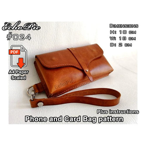 手工皮具图纸 斜挎手拿包ec051