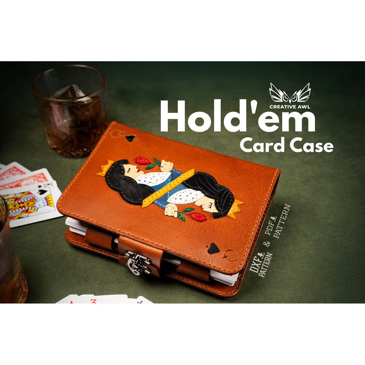 手工皮具图纸 德州扑克牌盒ca267