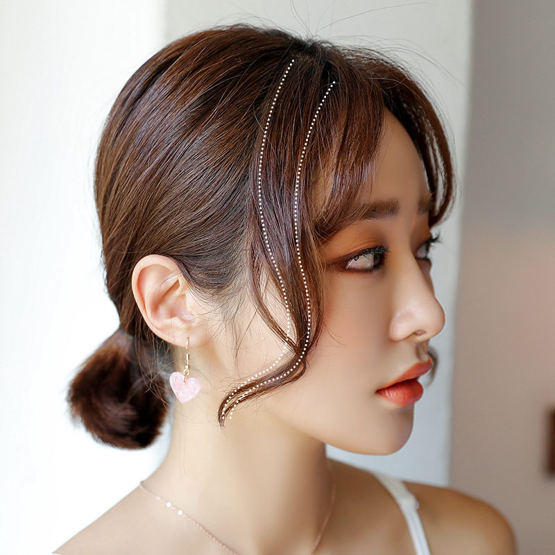 中分龙须刘海假发八字两侧隐形无痕真发修脸空气感轻薄接发片现货