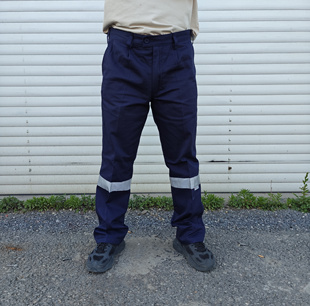 出口澳洲Bisley纯棉藏青色3M高亮反光工作裤矿工耐磨耐造电焊直筒