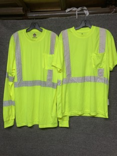 HI-VIZ出口荧光绿反光速干T恤长袖短袖夏季薄款透气排汗道路施工