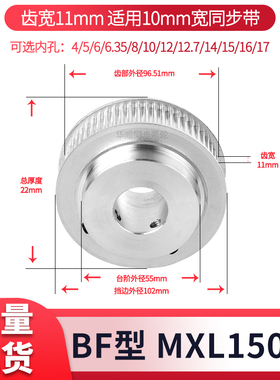 同步轮MXL150齿宽11内孔8/10/12/14ATP150MXL037现货套装同步带轮