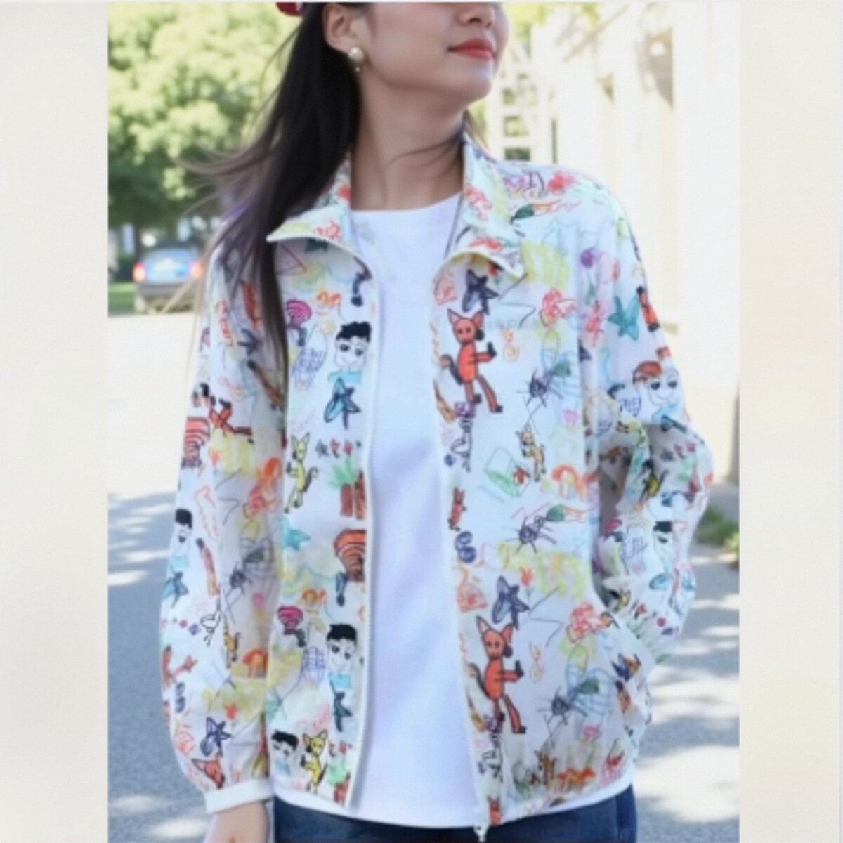 哥家2025春新时尚休闲涂鸦印花