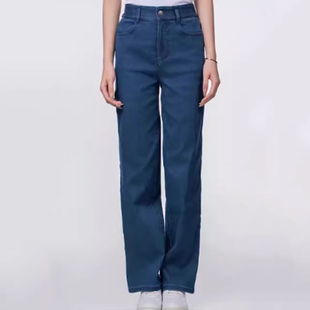 商场同款2026春秋冬新款高腰直筒加绒加厚磨毛牛仔裤长裤5100588