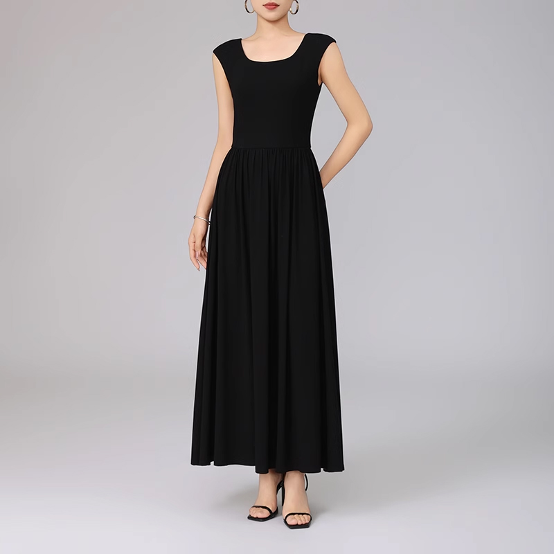 哥家2025春秋季新款中长款连衣裙