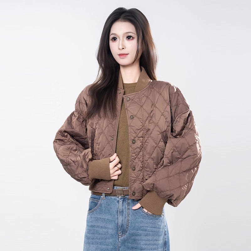 纯色薄款新雪丽棉服夹克短外套女