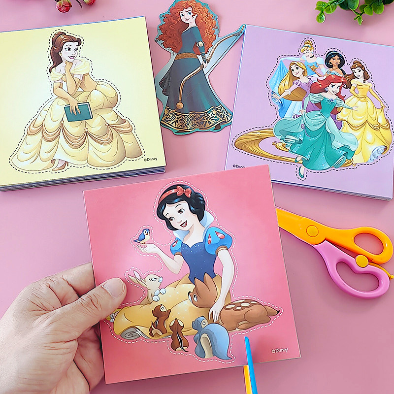 迪士尼白雪公主剪纸儿童手工diy幼儿园宝宝趣味折纸3