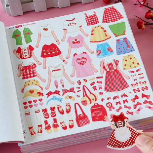 宝宝换衣服玩具 粘贴画3到6岁女孩化妆儿童变装 贴纸书元 气公主换装