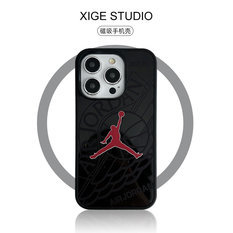 时尚潮牌乔丹Magsafe磁吸适用苹果16promax手机壳新款iPhone15promax/14promax/13pr