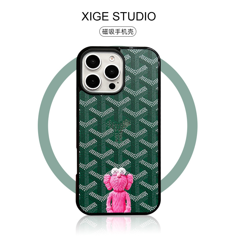 潮牌绿色戈雅粉芝麻街Magsafe磁吸适用苹果17promax手机壳新款iPhone16promax/15promax/