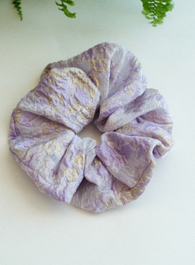 手工制作原创设计高级感扎头绳紫色金线纱小众超仙大号大肠圈发圈