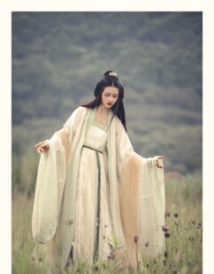 汉服出租司南阁蒹葭与白露唐制米色诃子裙大袖 秋冬摄影写真 衫