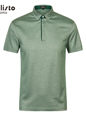 CALLISTO卡利斯特男款纯色polo领夏季休闲短袖上衣T恤SJTSS013GR