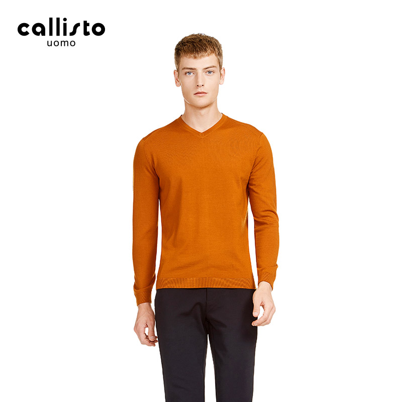 callisto商务绅士v领内搭羊毛衫