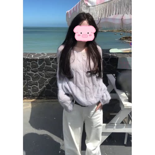 实价韩系温柔风宽松麻花针织毛衣女秋季新款高腰阔腿裤套装