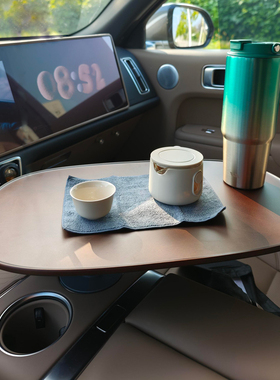 理想L6L7L8L9i8i6车载悬浮旋转实木大板桌车内笔记本架小桌板中桌