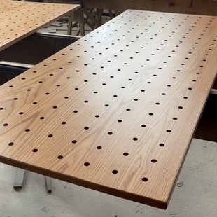 实木枫木洞洞板装备墙自行车收纳架墙上原木遮丑小孔樱桃木橡木