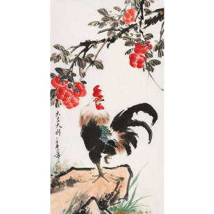 高精1:1临摹字画客厅挂画主持人倪萍名人手绘作品花领导书法题字