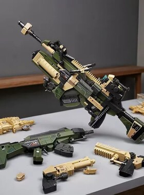 启蒙奇妙积木42213军事武器HK-416自动步枪模型男孩拼装玩具礼物