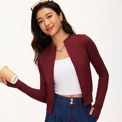 瑜伽服女士防风小立领拉链衫外套