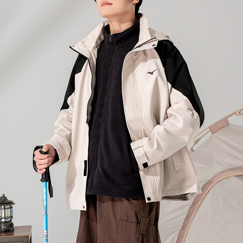Mizuno美津浓抓绒三合一外套秋冬新款可拆卸防风连帽防风衣登山服,运动服/休闲服装,运动茄克/外套,淘宝优惠券,粉丝福利购,淘宝优惠卷