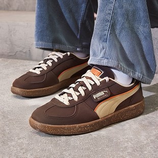 彪马男鞋女鞋官方正品Palermo Cannoli咖啡棕色板鞋T字鞋头休闲鞋