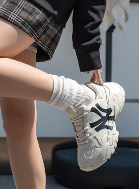 MLB正品运动鞋休闲老爹鞋25冬季新款厚底鞋复古情侣鞋子3ASHC104N